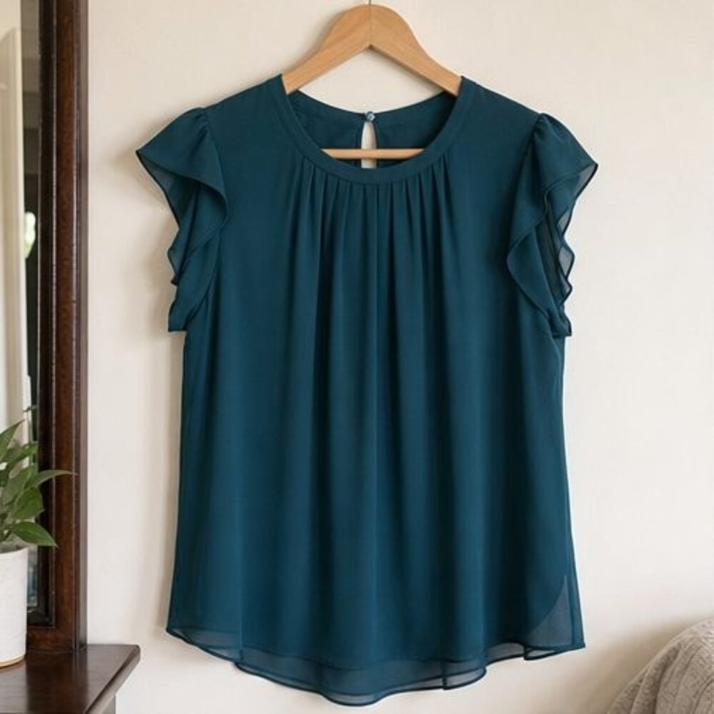 Blue Wrap Blouse - Picture 1 of 6